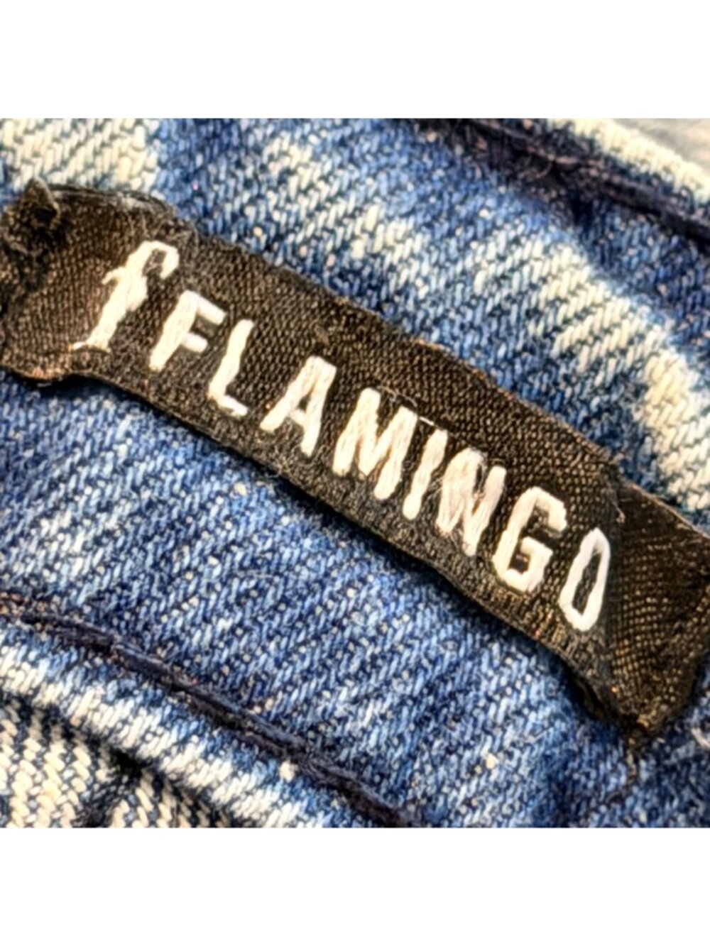 Flamingo High-Waisted Acid Wash Wide-Leg Jeans With Front & Back Pockets Sz L Je - Picture 3 of 12